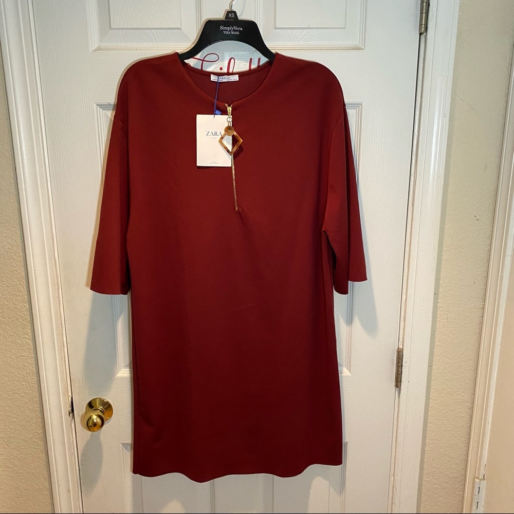 Zara burgundy tunic dress